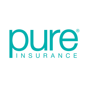 Pure Insurance logo in teal on a white background