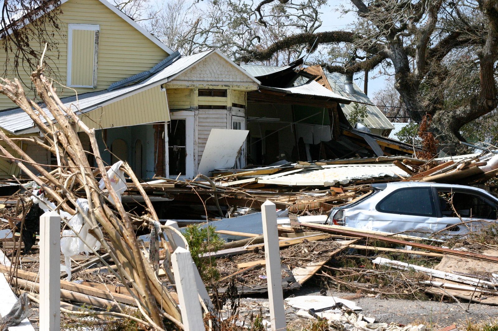 Damaged house