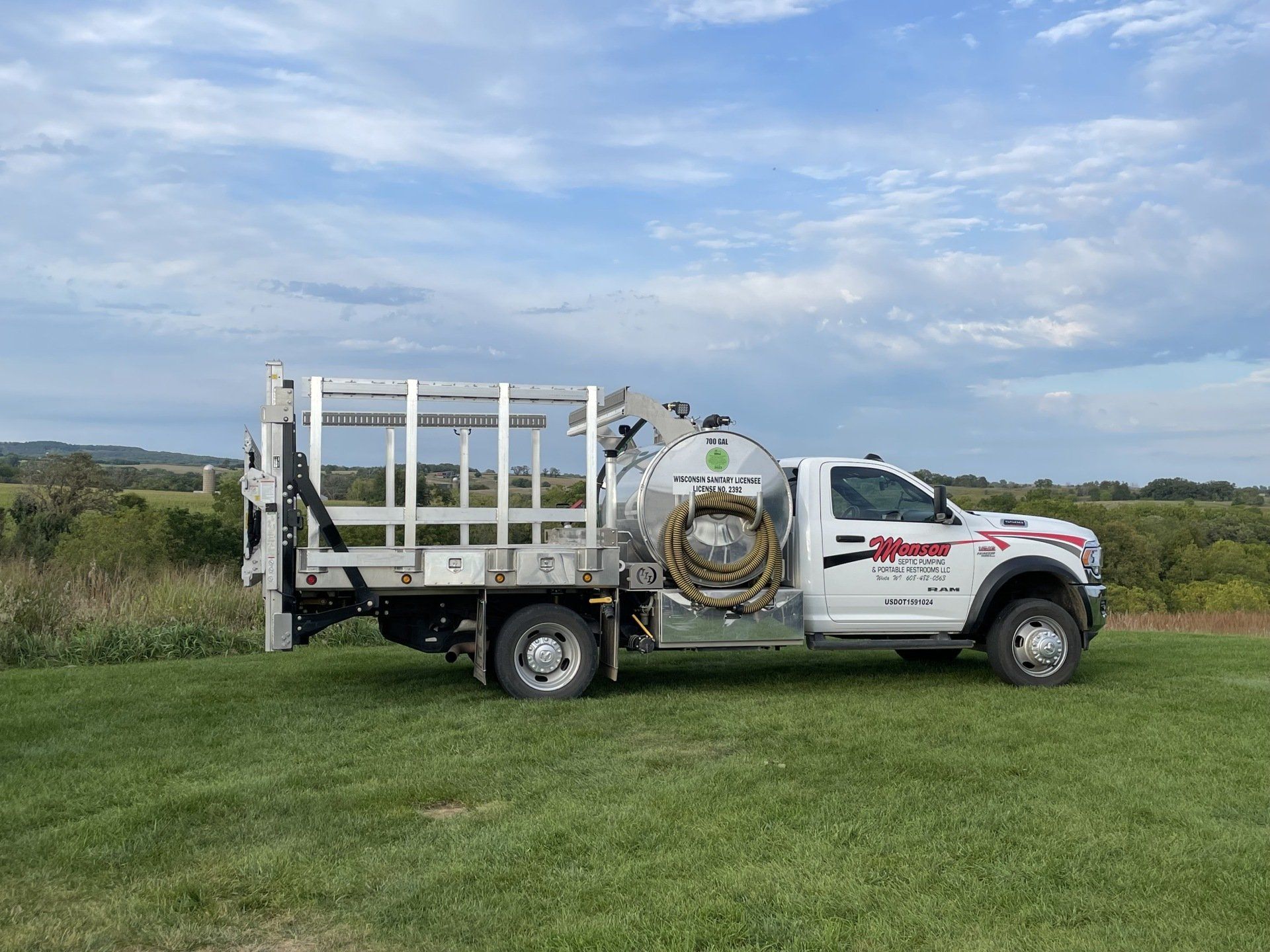 servicing portable toilets for construction site
