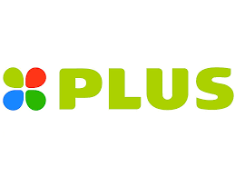 Logo voor supermarkt Plus, groene tekst