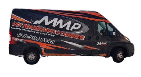 Black van with orange accents, 