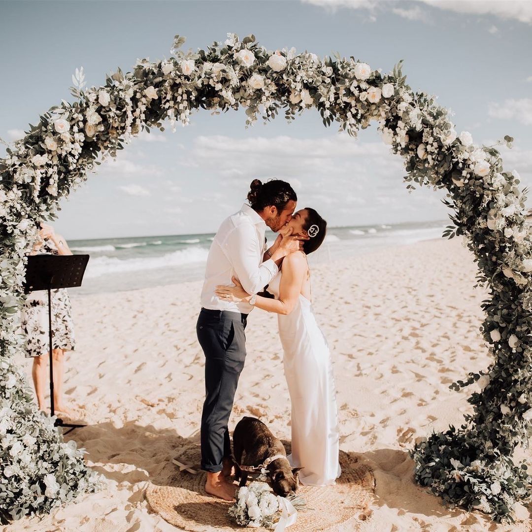 Sunset elopement photography Noosa Spit Noosa Wedding Celebrant