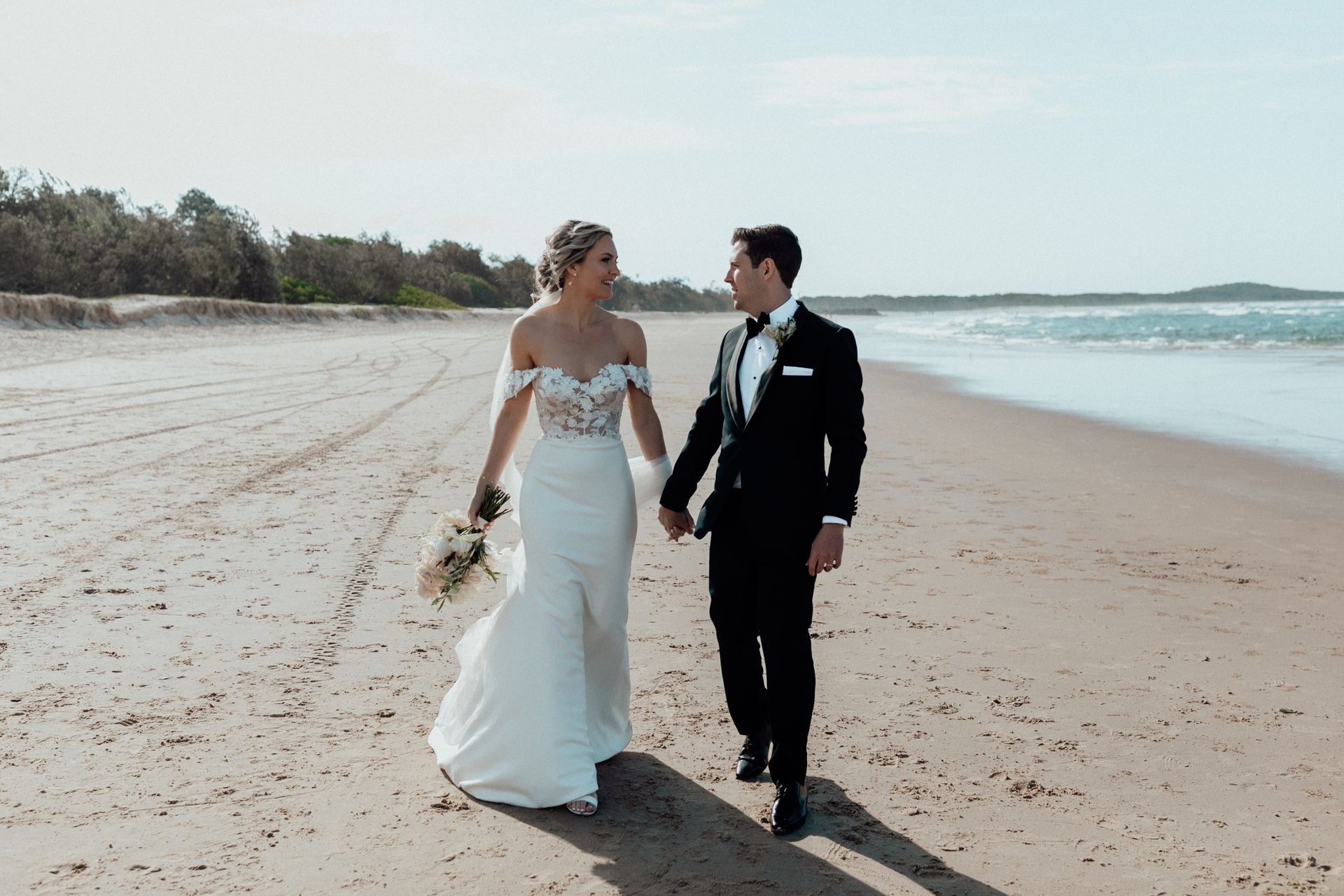 Evening beach wedding Noosa Wedding Celebrant