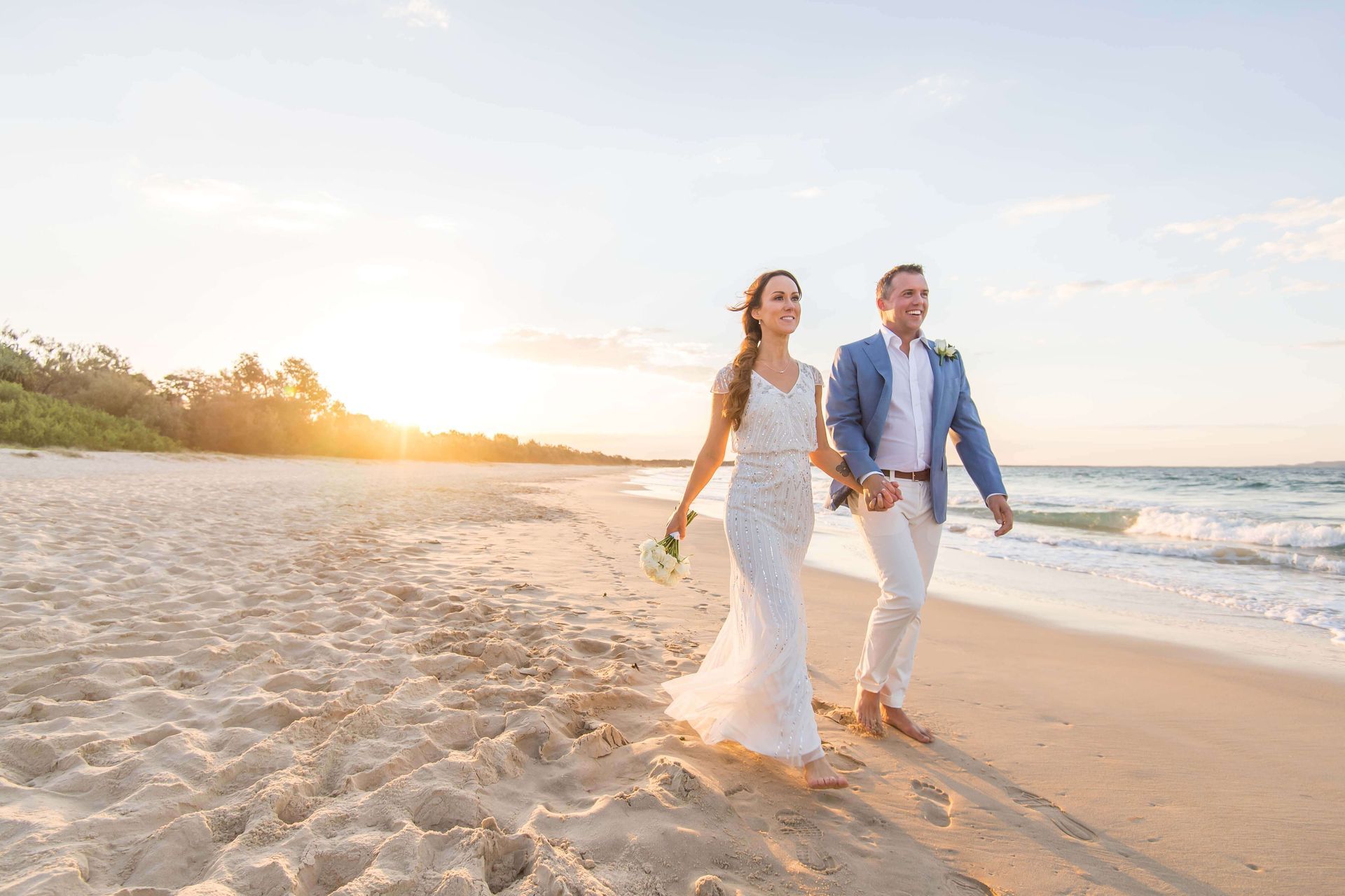 Sunset elopement Noosa Beach Noosa Wedding Celebrant