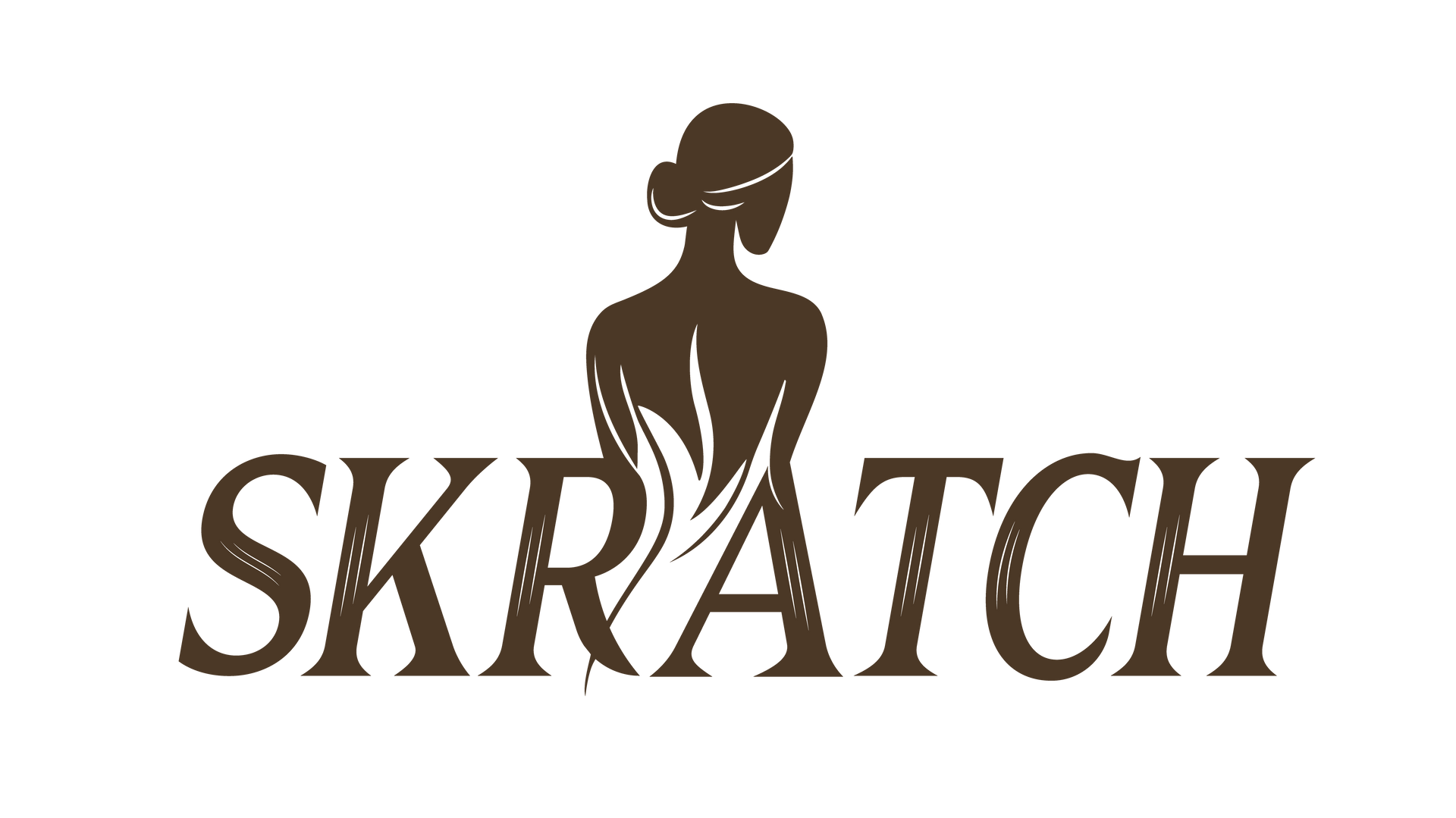 Skratch Spa Logo: Silhouette of a woman with a bun