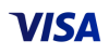 VISA logo in blue text on a white background