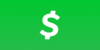White dollar sign on bright green background