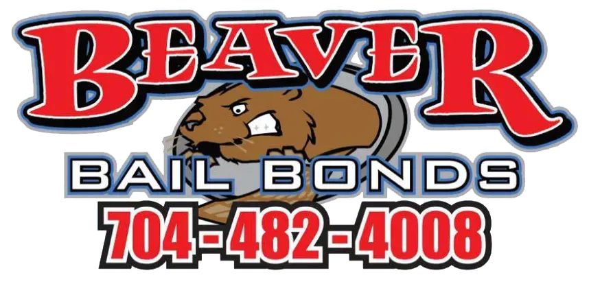 Beaver Bail Bonds logo with cartoon beaver and phone number 704-482-4008