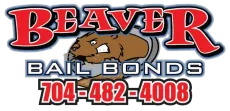 Beaver Bail Bonds logo with cartoon beaver and phone number 704-482-4008