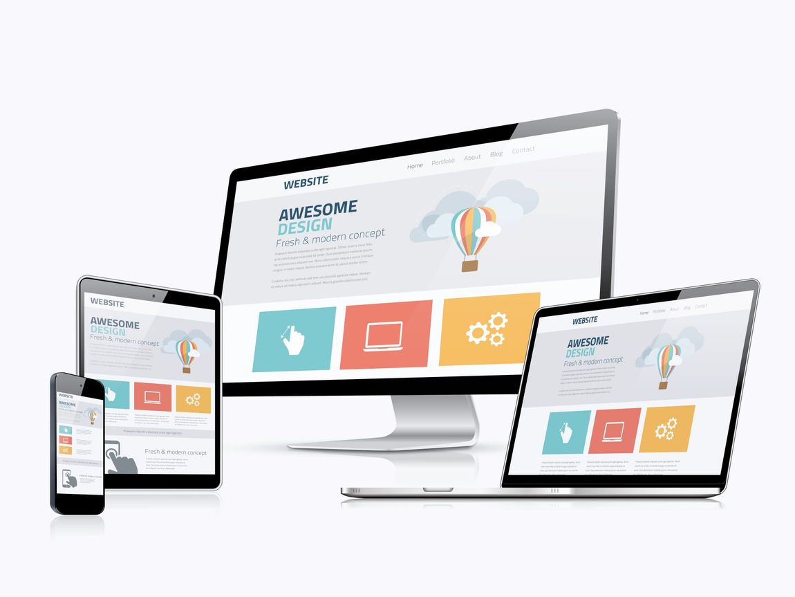 Website Design on Desktop, Laptop, Tablet, and Smartphone
