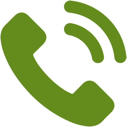 A green phone icon on a white background.
