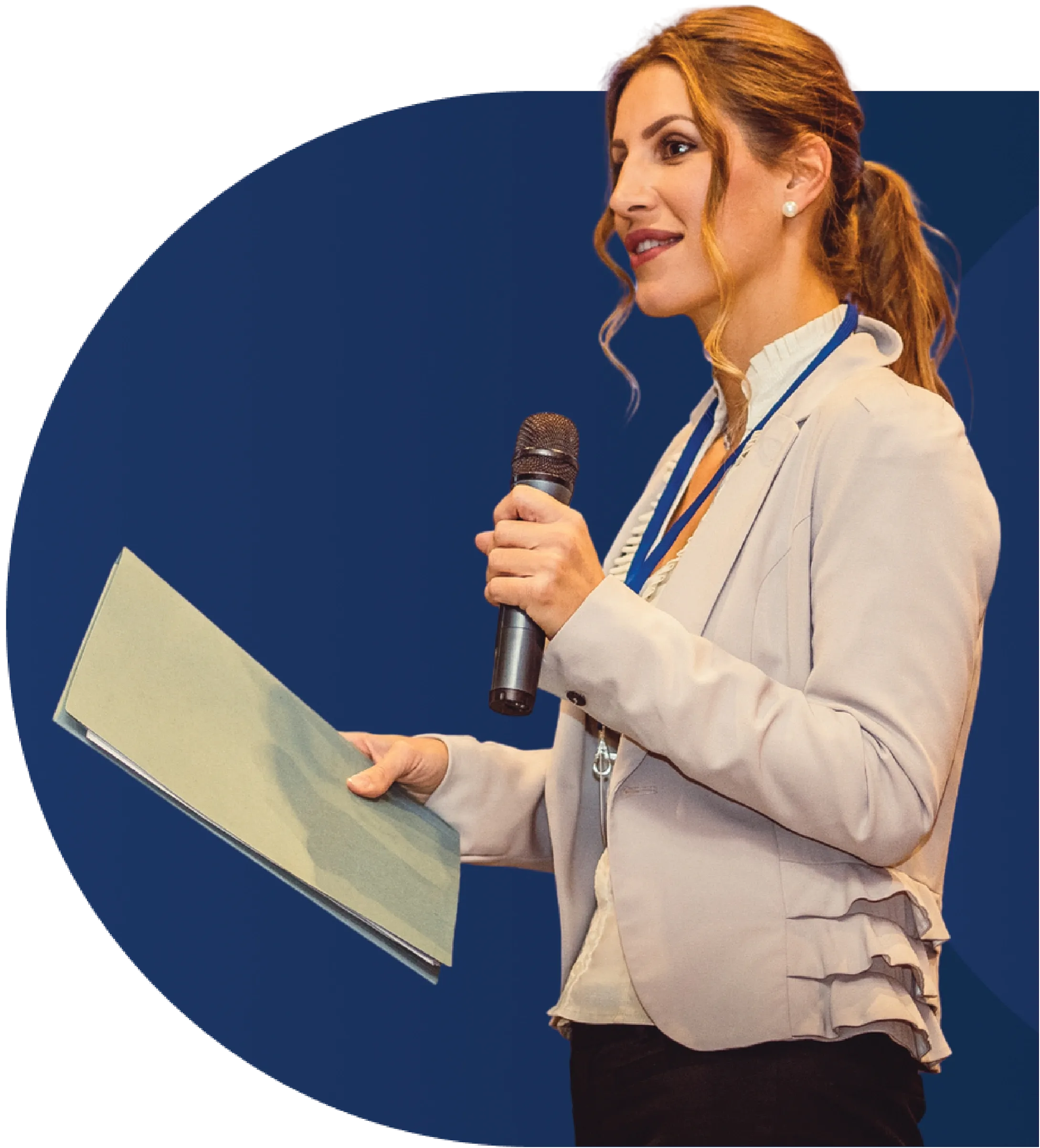 Presenter speaking at an event