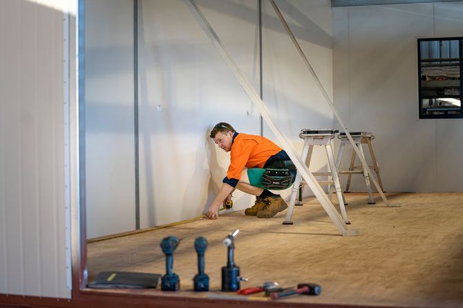 Installing a building