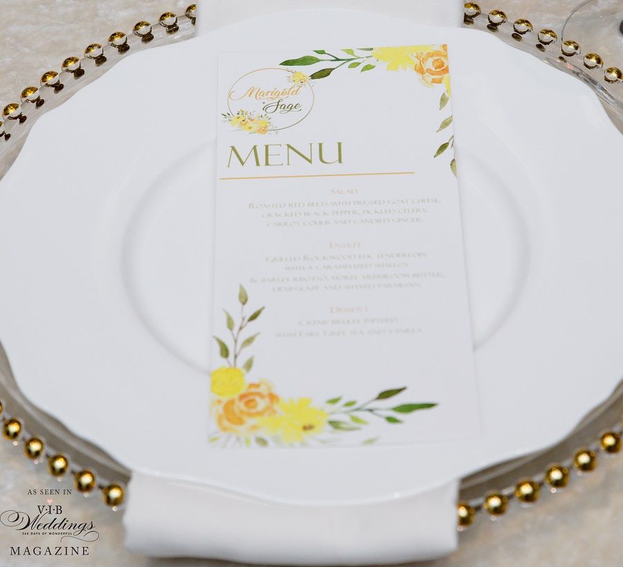 A white plate with a menu on it