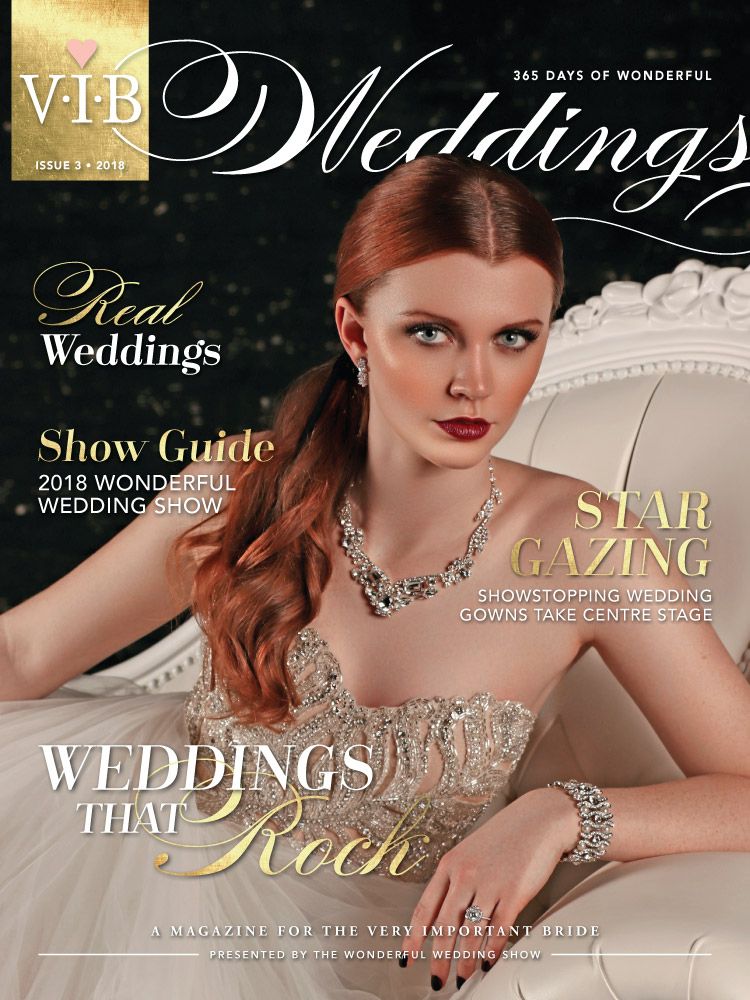 A woman in a wedding dress is on the cover of a wedding magazine.