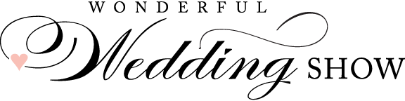 The logo for the wonderful wedding show with a heart in the middle.