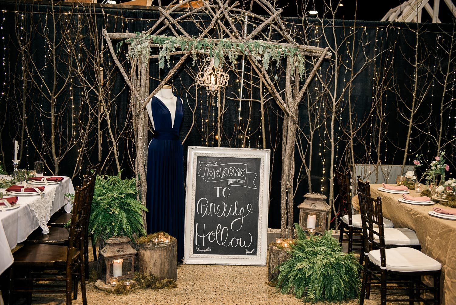 A dining room with tables and chairs and a sign that says `` it 's always hot in here ''.