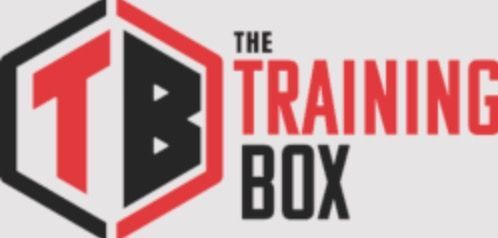 A red and black logo for the training box