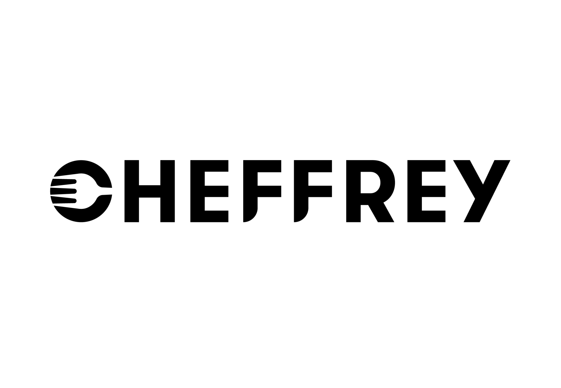 Zwart CHFFREY-logo op een witte achtergrond