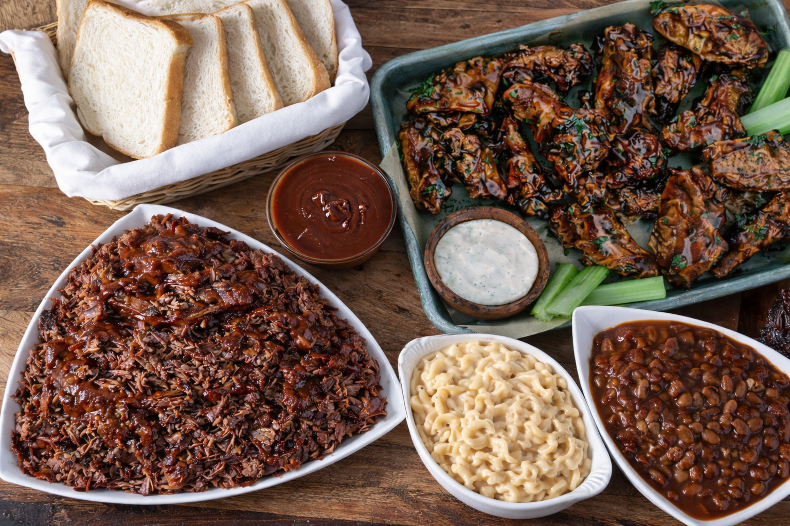 Smoked BBQ platter menu Kansas City style