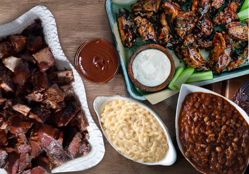 Kansas City BBQ menu with smoked meats and signature sauces
