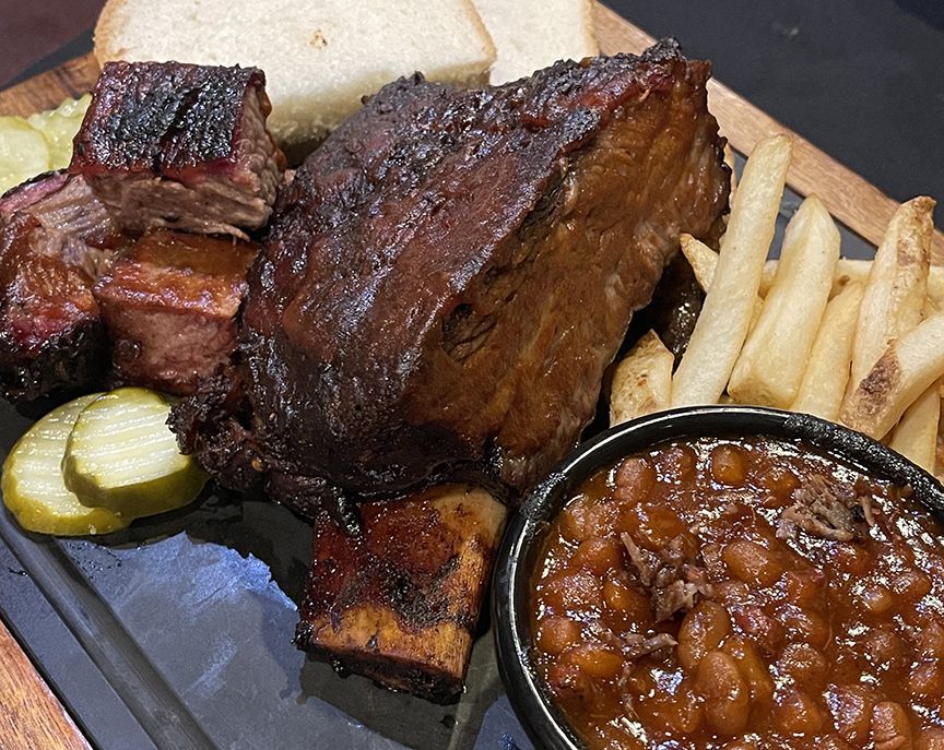 Smokehouse Barbecue Prime Rib and Beans