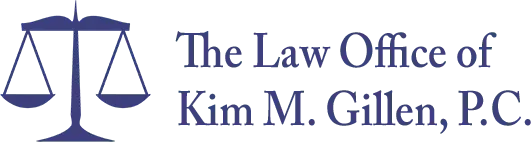 Scales of justice with text "The Law Office of Kim M. Gillen, P.C."