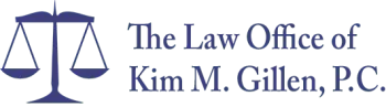 Scales of justice with text "The Law Office of Kim M. Gillen, P.C."