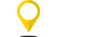 Yellow map pin icon with a white center on a white background