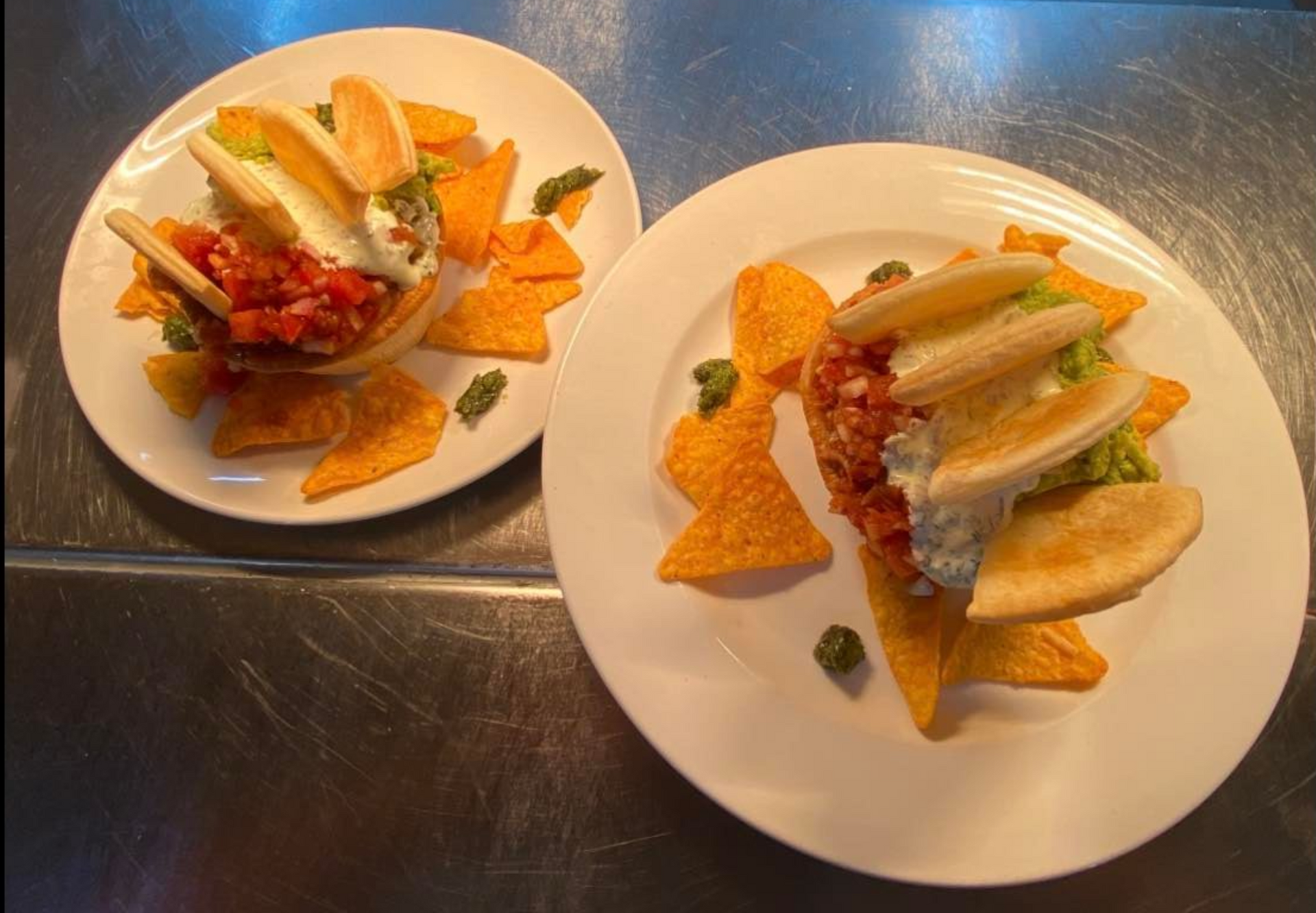 Two Plates of Tacos With Chips and Salsa — 321 Cafe Learmonth In Learmonth, VIC