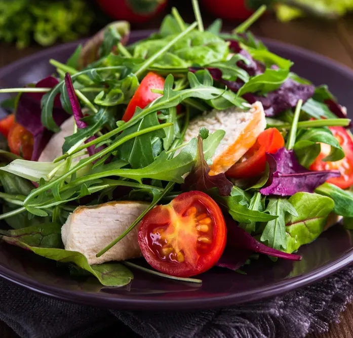 Chicken Salad with Rocket and Tomatoes — 321 Cafe Learmonth In Learmonth, VIC