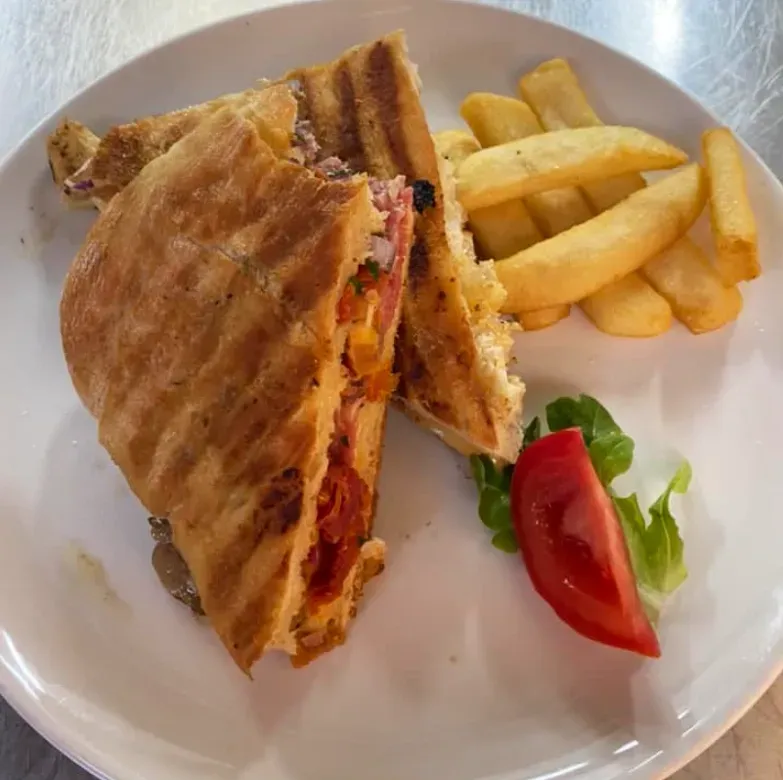 A Toasted Sandwich with A Side Salad — 321 Cafe Learmonth In Learmonth, VIC