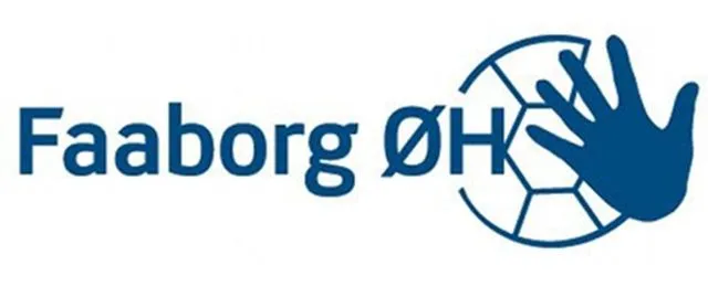 Et blåt logo med en hånd, der holder en fodbold
