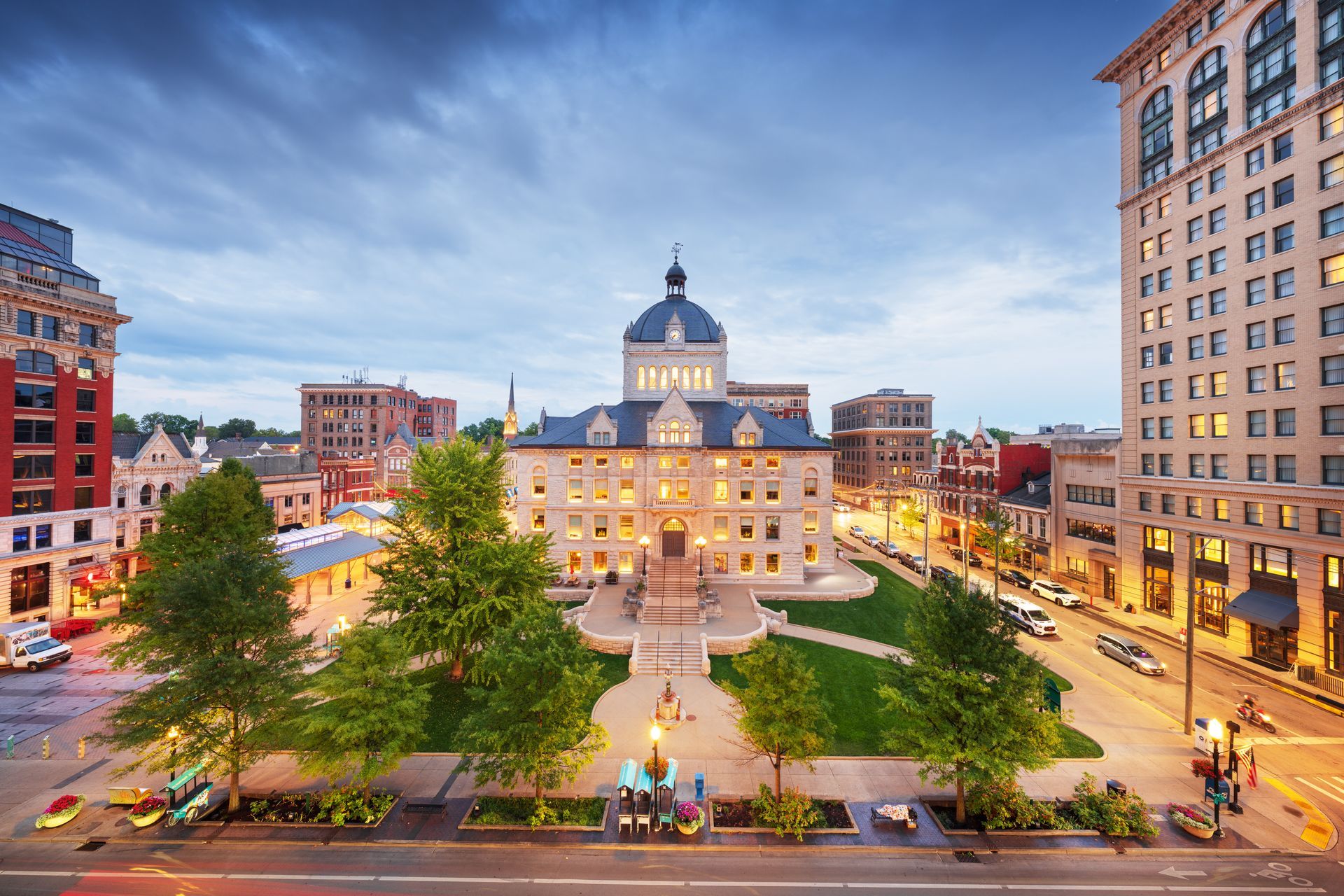 Scenic image of downtown Lexington, KY, during the day.