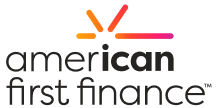 American First Finance logo with orange and pink stylized mark above black text