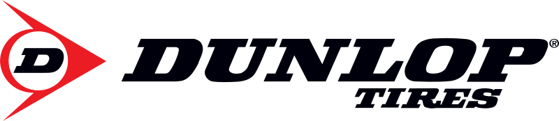 The Dunlop Tires logo, featuring a red flying D emblem next to the black bold text 