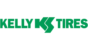 The Kelly Tires logo in green, featuring the word 