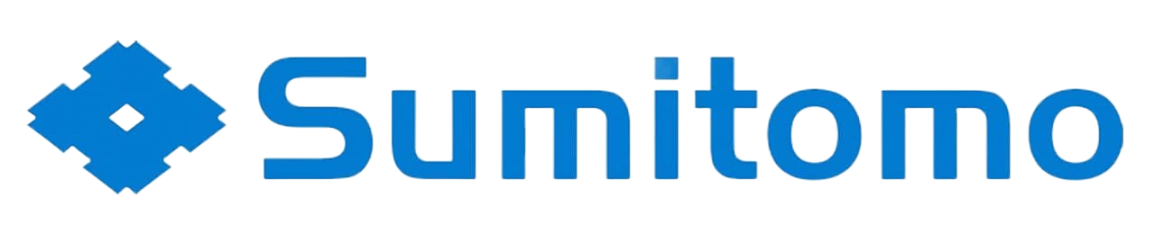 The blue Sumitomo logo featuring a geometric four-pointed emblem next to the company name in a sans-serif font.