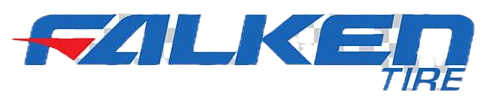 The blue Falken Tire logo featuring a stylized red arrow element on the left, centered on a white background.