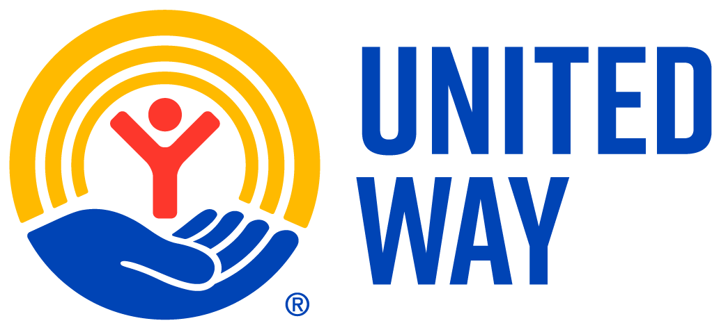 The logo for the united way shows a hand holding a person in a circle.