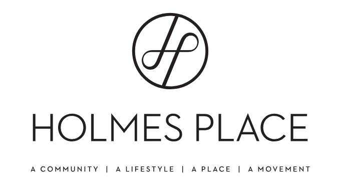Logo for Holmes Place. Features a circular monogram with the initials 
