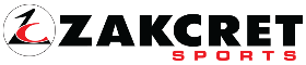 Logo for Zakcret Sports, with a black and red design on a white background.