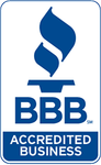 BBB Accredited Business logo in blue and white with torch icon and bold text | Mario’s Automotive