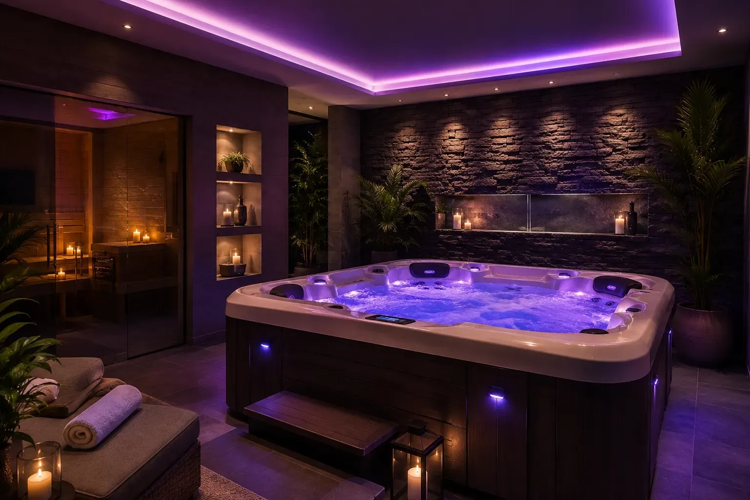 jacuzzi avec chromothérapie