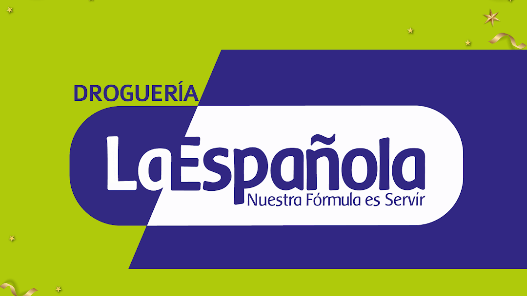 Un logotipo azul y blanco de la española sobre un fondo verde.