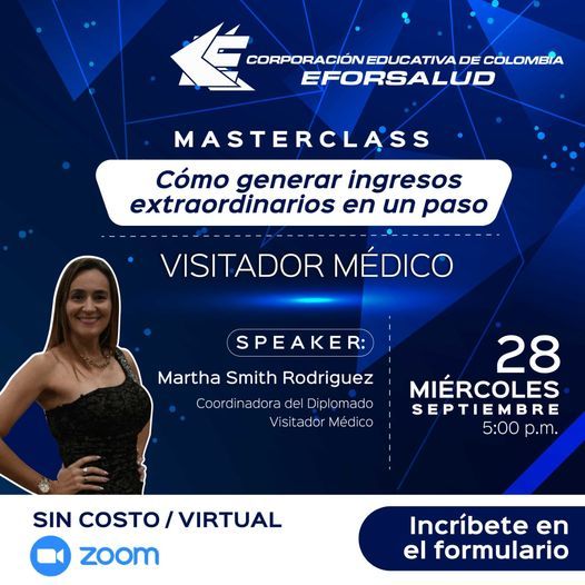 Un cartel para una clase magistral con Martha Smith Rodríguez.