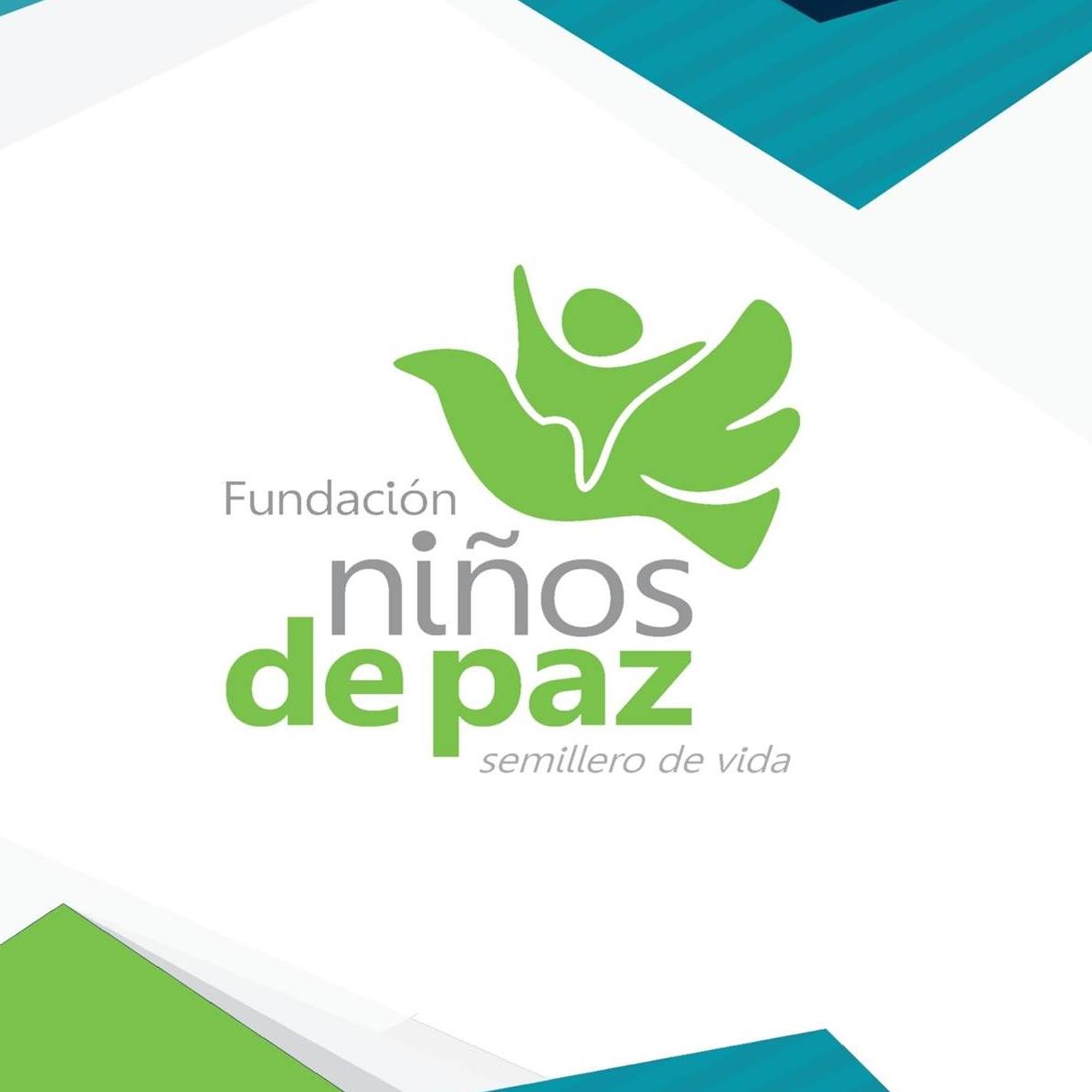 A green logo for fundacion niños de paz
