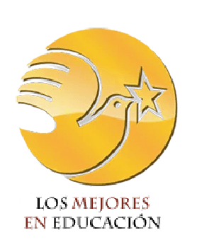 A logo for los mejores en educacion with a hand and a star