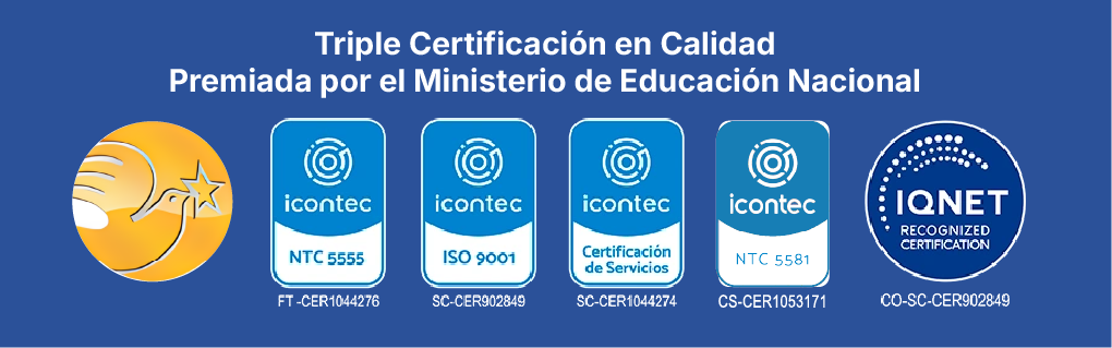 A sign that says triple certificacion en calidad premiada por el ministerio de educacion nacional