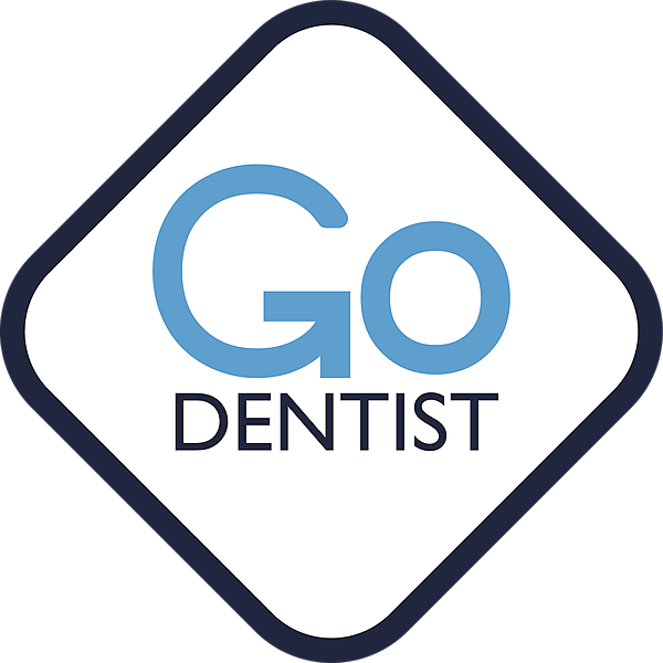 Un logotipo para un dentista en forma de diamante.